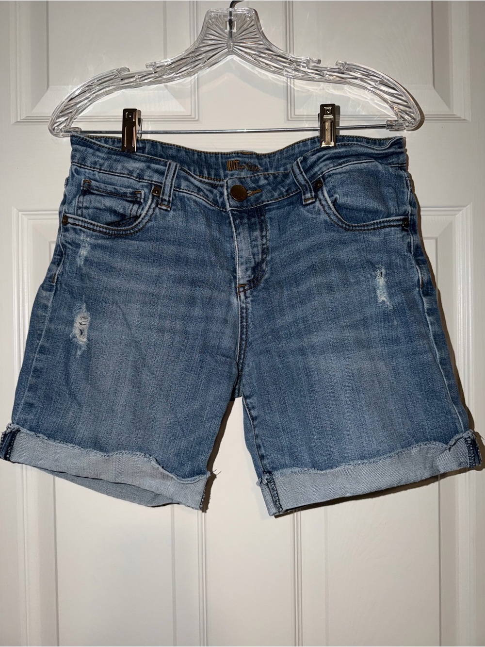 Kut from the Kloth Light Blue Rolled Cuff Denim Shorts